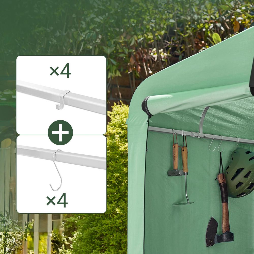 SoBuy Fahrradgarage wetterfest Geräteschuppen Fahrradgarage für 2-4 Fahrräder Carport Zelt mit UV-Schutz Fahrradschuppen für Regenschutz KLS11-L-GR
