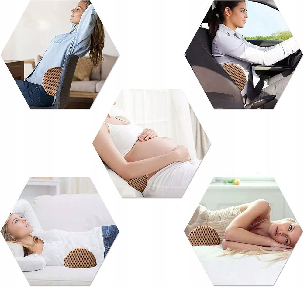 Orthopädisches Lendenkissen aus Memory Foam BRAUN - Lendenwirbelkissen mit Befestigungsgurt für Bett, Auto, Bürostuhl - Rückenkissen zum Schlafen