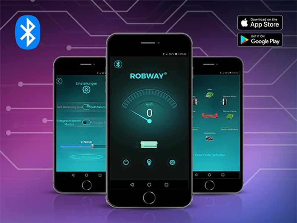 ROBWAY W1 Hoverboard | Elektroroller 700 Watt - 6,5 Zoll - 15 km/h - Bluetooth - LEDs - Soundeffekt - Smart Elektro Scooter - Jugendliche & Erwachsene