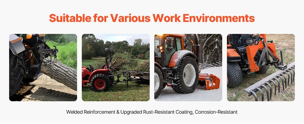 VEVOR 3-Punkt-Anhängerkupplung mit 2-Zoll-Anschluss, 3-Punkt-Schnellkupplung, 3.000 lbs Tragfähigkeit, Schwerlast-Traktor-Zugdeichsel-Adapter, kompatibel mit Kubota, Mahindra, John Deere, Massey Ferguson, 21 Zoll-Einzelbohrung+Einzelring-Standard