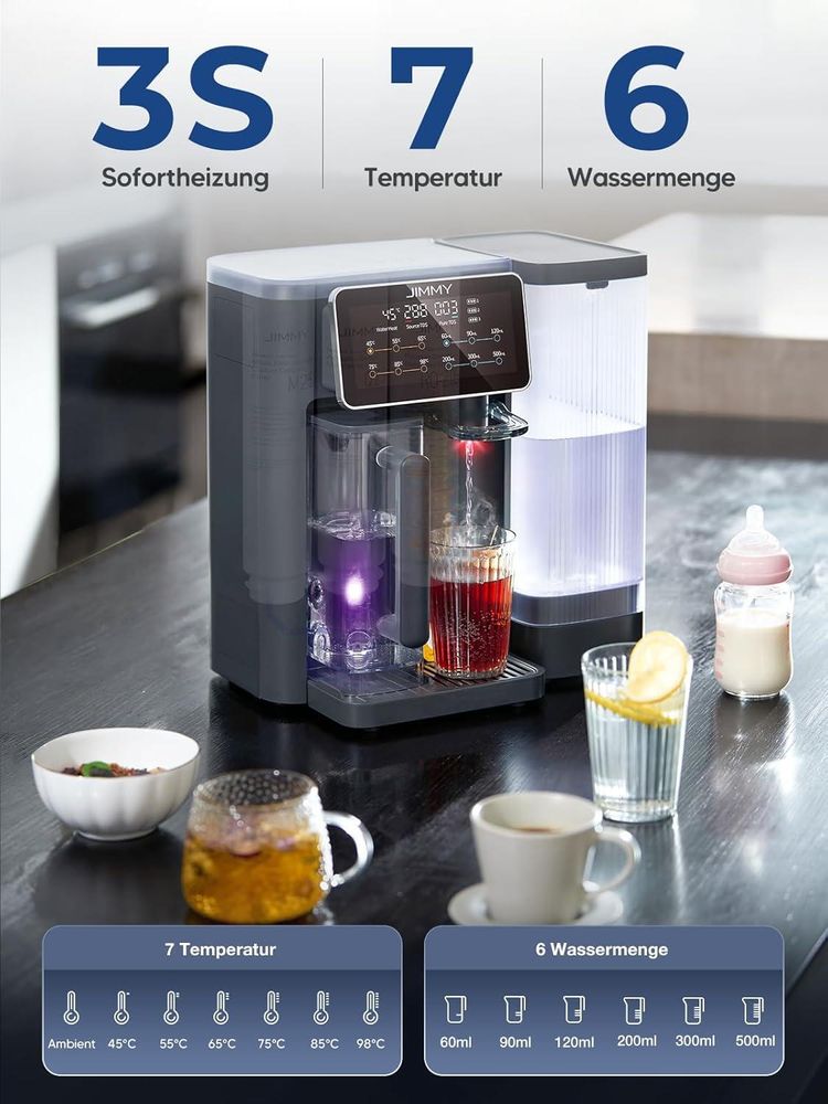 JIMMY R9, Aufsatz-Wasserfilter, 5 l, Schwarz, Transparent