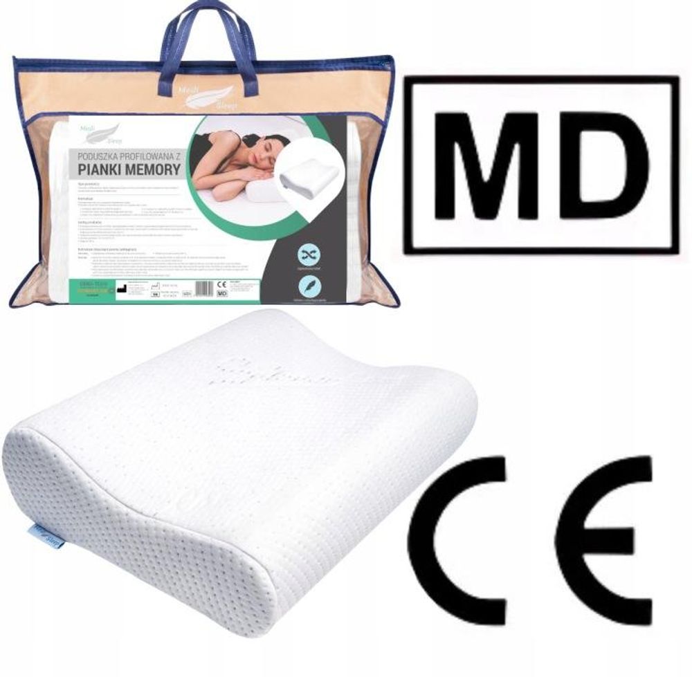 Ergonomiczna poduszka z pianki memory – profilowana, ortopedyczna poduszka do spania – poduszka wspierająca kark dla komfortowego snu – 48 x 34 cm.