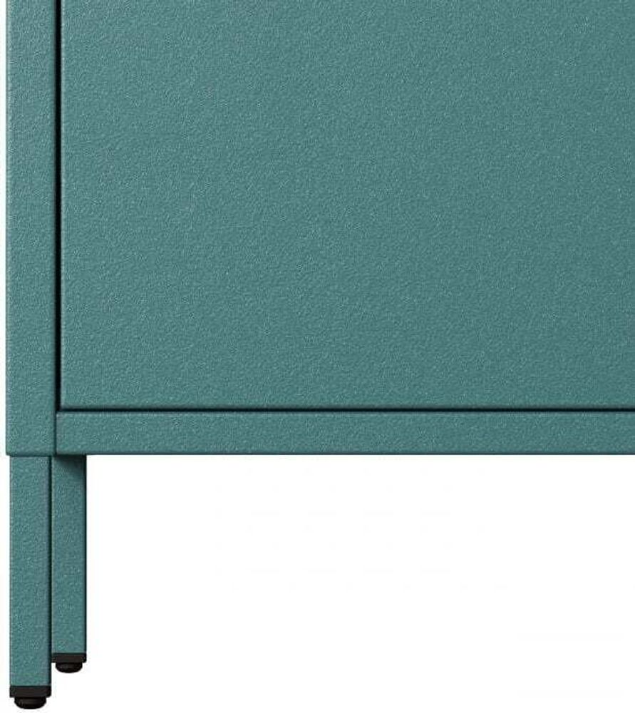 Jan Nowak Kleiderschrank 2 Türig, Metallschrank Glitzernd - Flavio | Ablagen, Kleiderstange, Magnetverschluss | 80 x 185 x 45 cm | Marine