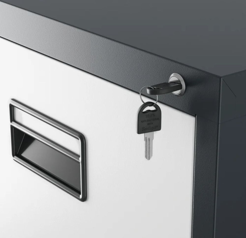 Hängeregistraturschrank Hängemappenschrank Hängeregisterschrank Aktenschrank mit 5 Schubladen Pulverbeschichtung Stahlblech 162 cm x 46 cm x 62 cm (H x B x T) (anthrazit/weiß)