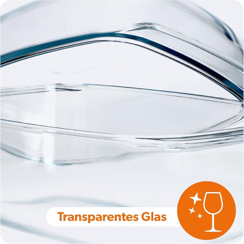KADAX Auflaufform aus hitzebeständigem Glas "Backe", Glasbräter mit Deckel, transparent, rechteckig, 7L