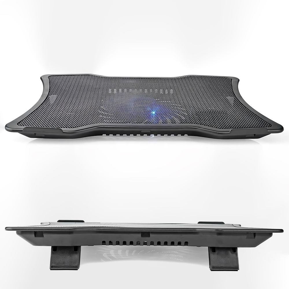 Notebook Laptop Kühler Ständer Kühlpads für Schreibtisch und Schoß 1 Lüfter Kühlmatte Stromversorgung über USB Ständer Gaming Laptop 35x25cm Retoo