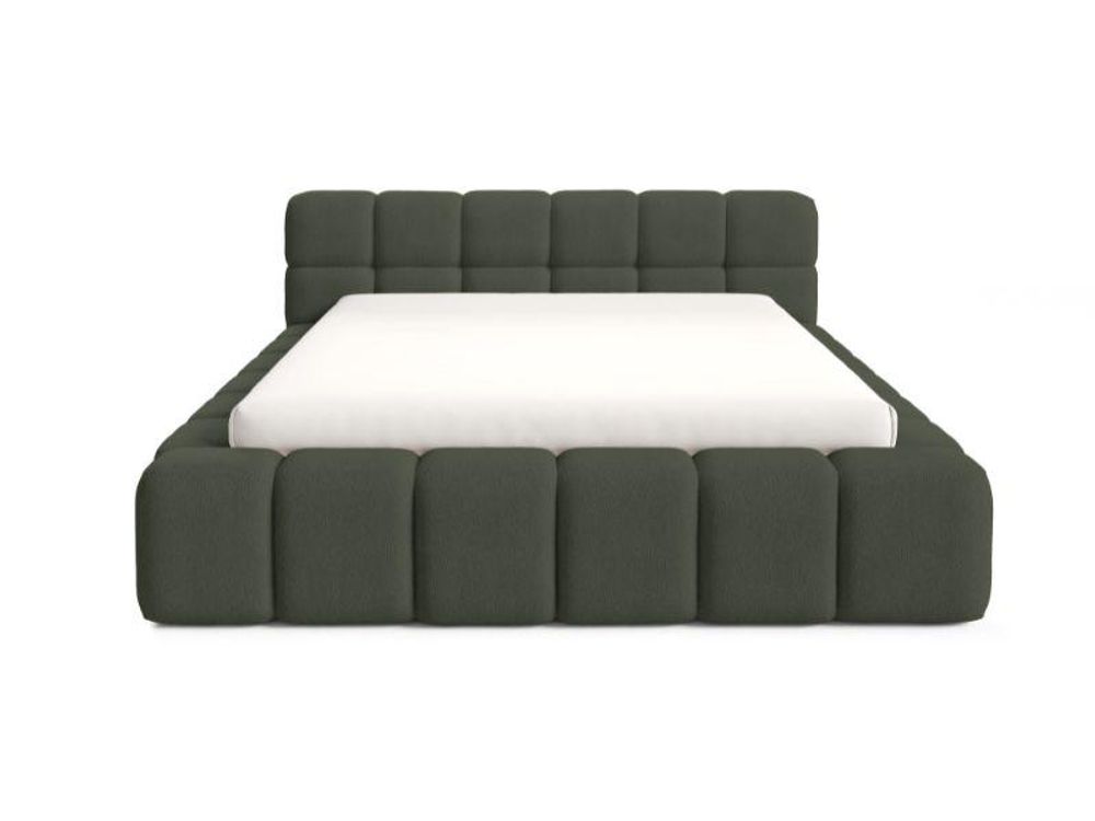 Dekori Polsterbett 180x200 NUBO PREMIUM Wolkenbett mit Bettkasten, Boucle Bett – Grün (Quelle 37)