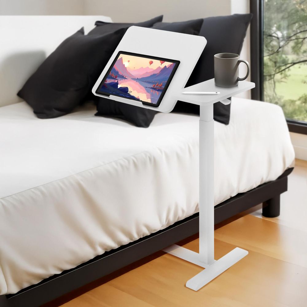 Mobiler Schreibtisch/Laptopständer Maclean weiß höhenverstellbar 76-109cm max. 30kg  MC-120 W