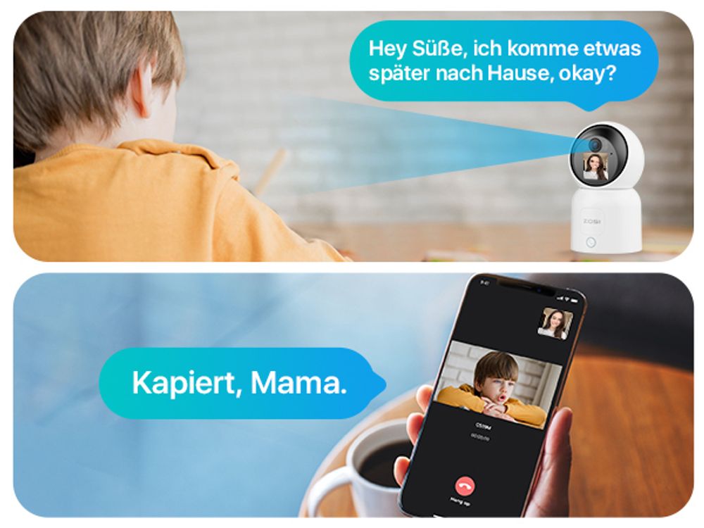 ZOSI 4K WLAN Überwachungskamera mit 1,44" Monitor, 8MP Innen Kamera 360° Schwenkbar, 2-Wege-Videoanruf, 2,4/5Ghz WiFi, AI Personenerkennung, C519M