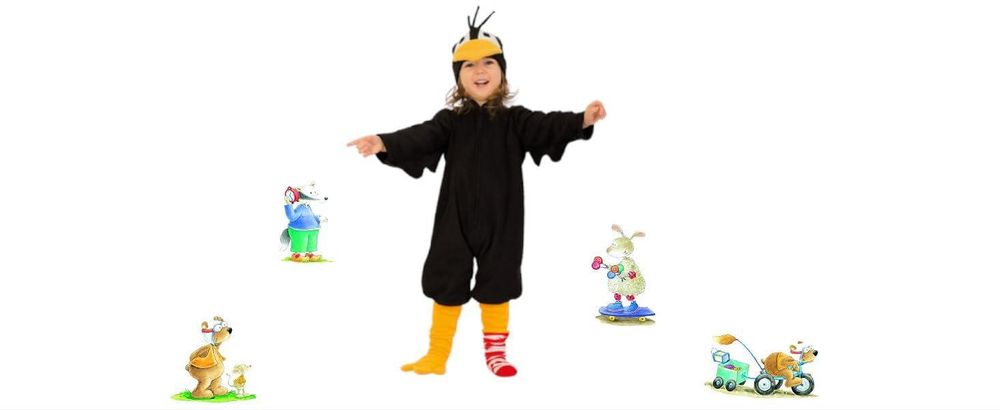 Der kleine Rabe Socke - Kinderkostüm 2-tlg. (116)