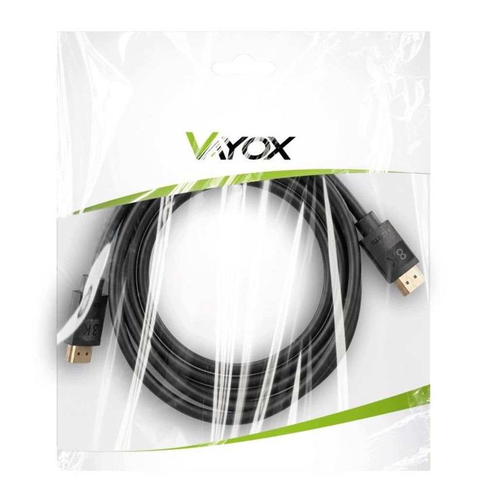 Vayox HDMI 2.1 Kabel 8K 10m Schwarz | Ultra High Speed 48Gbps 8K 60Hz 4K 120Hz 240Hz | eARC Dynamic HDR HDCP 2.2 Vergoldet für PS5 TV