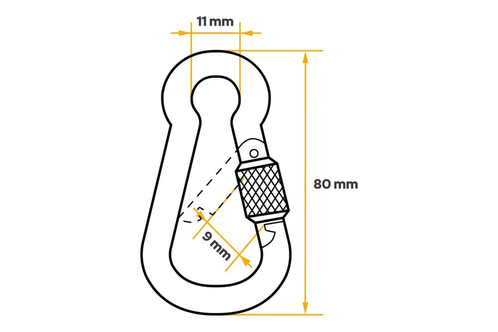 DROMET Karabinerhaken 8x80mm mit Schraubverschluss DIN 5299D verzinkt