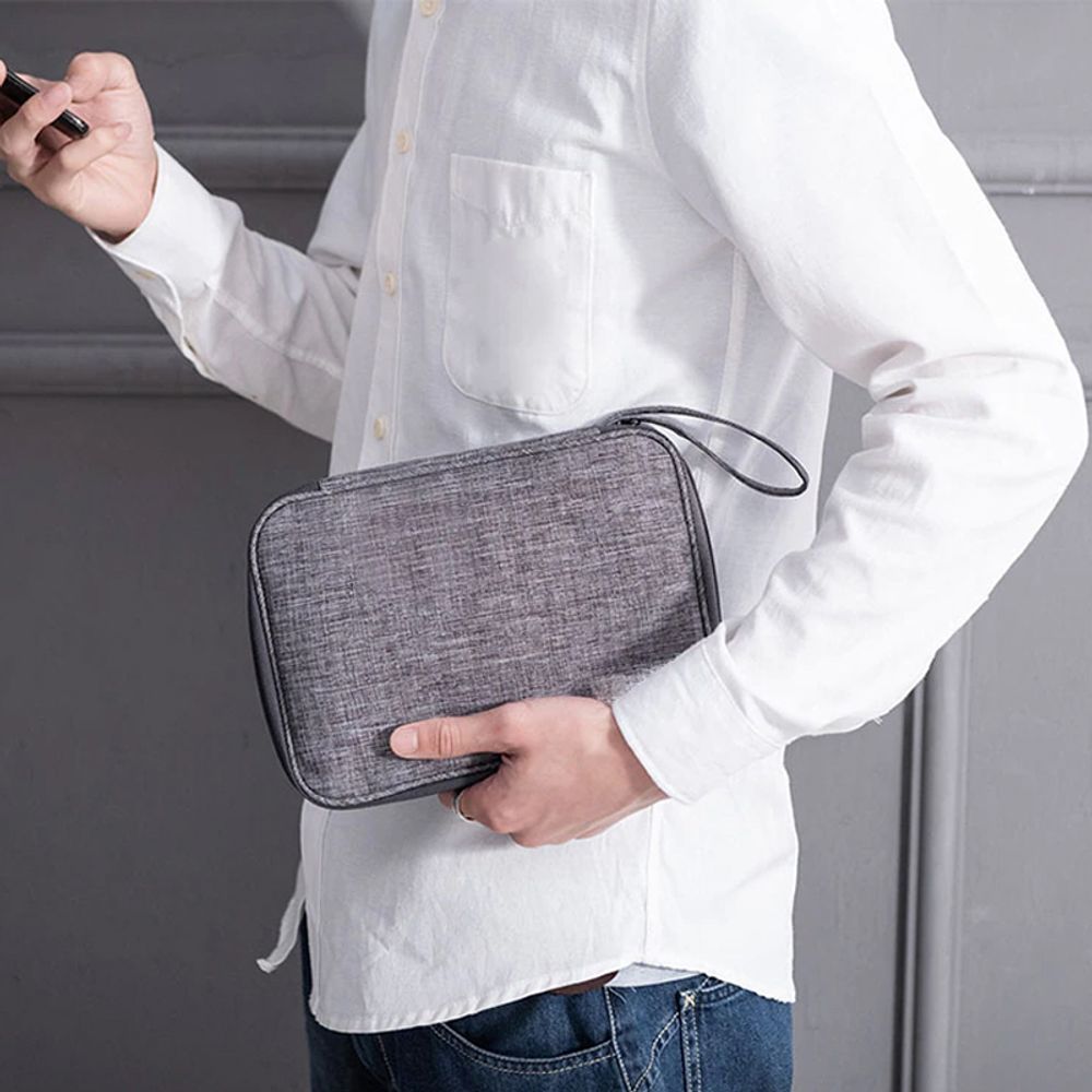Universal Kabel Organizer Tasche Reise Elektronische Kabeltasche Elektronik Tasche Elektronik-Organizer Kabel Zubehör Festplatte Powerbank Grau L Retoo