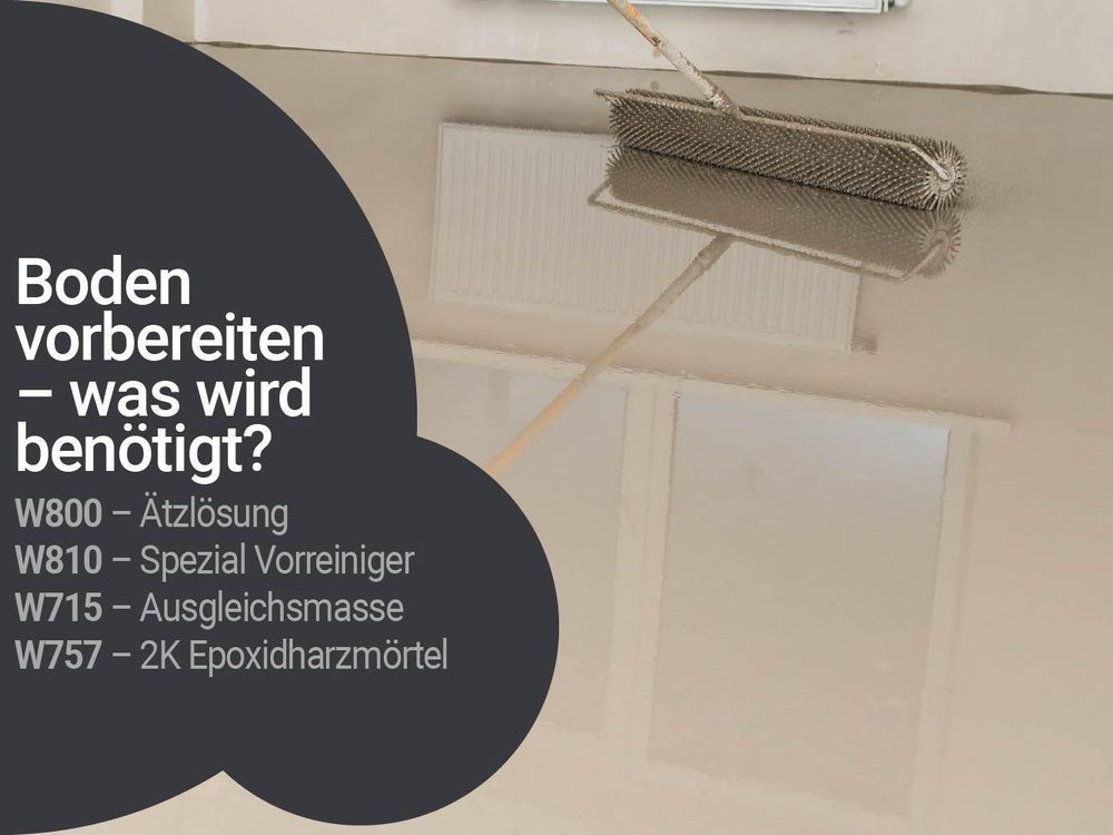 Boden vorbereiten – Beschichtung mit Stachelwalze, Produkte W800, W810, W715 und W757