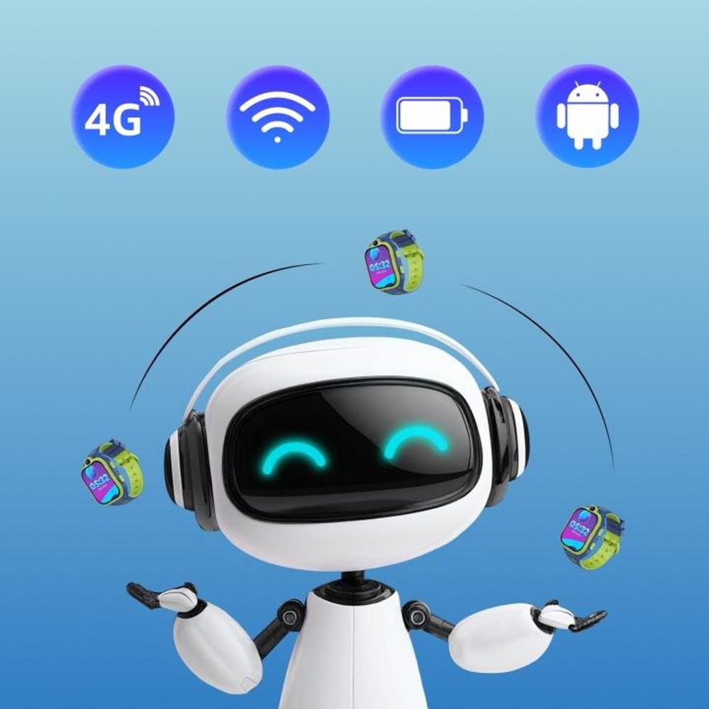 Smartwatch Forever GPS WiFi 4G Kids Boost KW-530 Niebieski AI SOS IPS 2.0" nanoSIM 2Mpx G-Sensor IP67 GeoFencing VideoCall 800 mAh