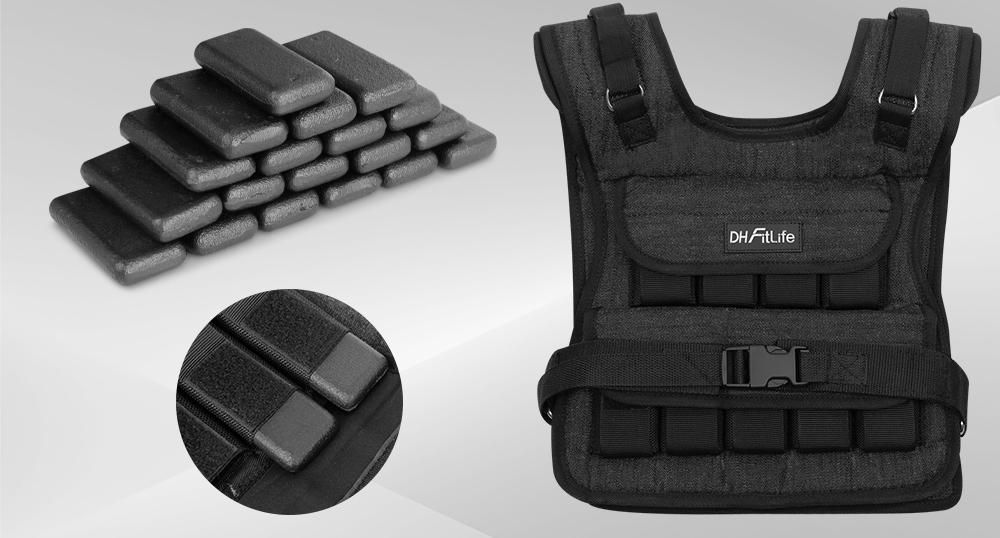DH FitLife Giubbotto Zavorrato Regolabile 10 kg per Allenamento della Forza e Sviluppo Muscolare | Gilet Zavorrato da Corsa e Fitness per Donna e Uomo
