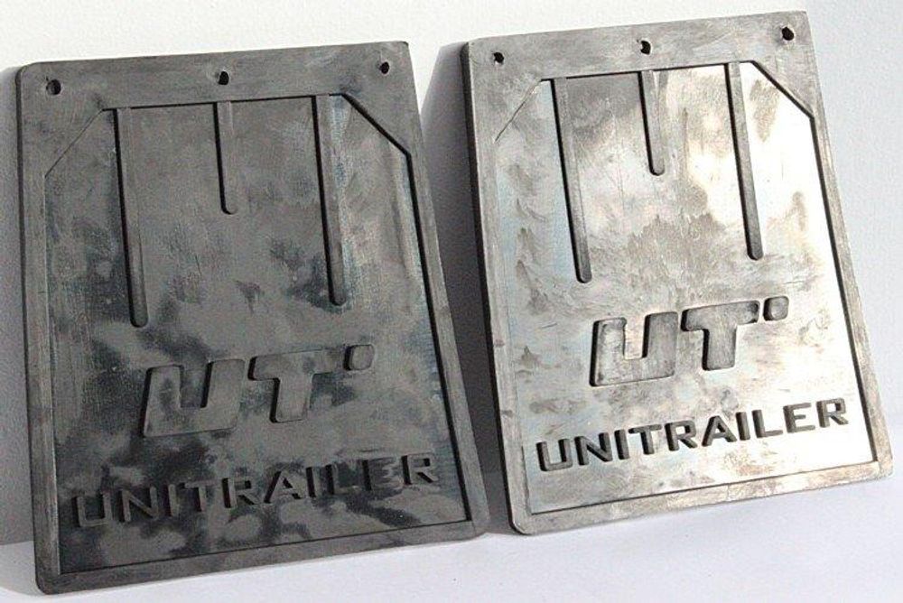 UNITRAILER Spritzlappen-Set 187x205 mm aus Gummi 2 Stück für Kotflügel an Pkw-Anhängern als robuster Schmutzfänger