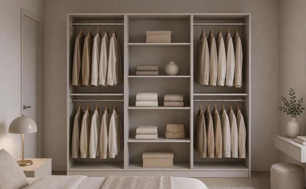Kleiderschrank 6-türig – moderner Schrank viel Stauraum, Schlafzimmer Garderobenschrank - Schrank Glamy 6D - Weiß