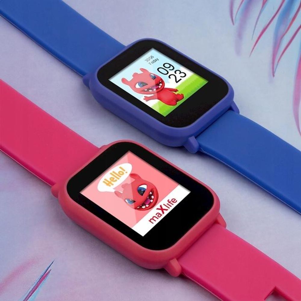 Maxlife Smart watch Kinder Smartwatch für Kinder und Jugendliche Telefon Bluetooth mit app Fit4Kid IP68 Uhr Smartwatch Armbanduhr Kinder Schritt, Zeit, Datum, Musik-Management,Alarm,3 Spiele Blau