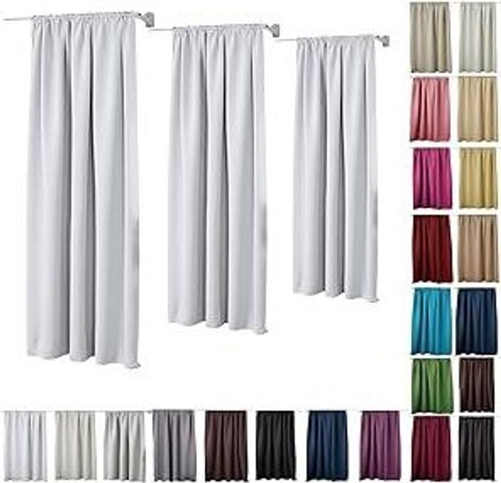 WOLTU Vorhang Gardinen Blickdicht mit Kräuselband für Schiene 250 g/m² Schwerer Thermovorhang, Beige 135x245cm (1 Stück)