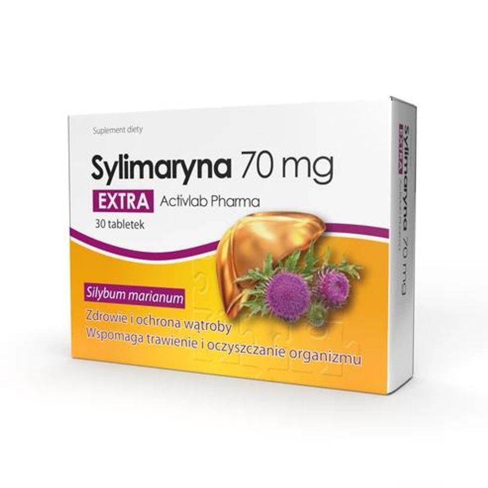 Activlab Pharma Silymarin EXTRA 70 mg, 30 Tabletten, 100 mg Mariendistel-Extrakt, davon 70 mg Silymarin pro Portion