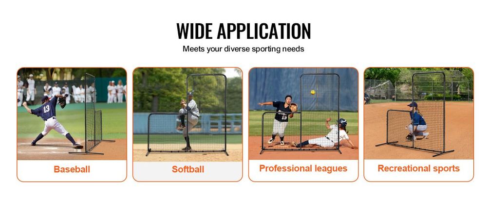 VEVOR L Bildschirm Baseball für Schlagkäfig, 7x7 ft Softball Sicherheitsbildschirm, tragbarer Körperschutz Schlagbildschirm mit Tragetasche, Rädern, Erdnägeln, strapazierfähigem Pitching-Netz zum Schutz der Werfer