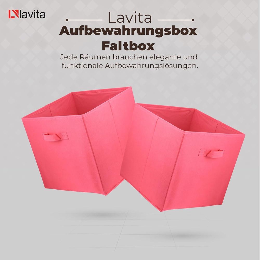 Lavita Storage Box | faltbare Aufbewahrung Boxen 31 x 31 x 31 cm | Schubladen-Organizer Box| Ordnungssysteme für Kleidung | Kleideraufbewahrung & Organisation | dunkelpink | 1 stück
