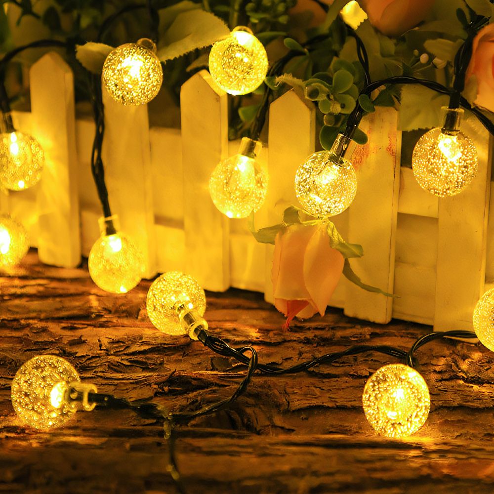 Solar Lichterkette Außen, 10 Meter, warmweiß, 3 Lichtmodi, 100 LEDs Kugeln, Ideal für Garten, Terrasse, Balkon - Retoo