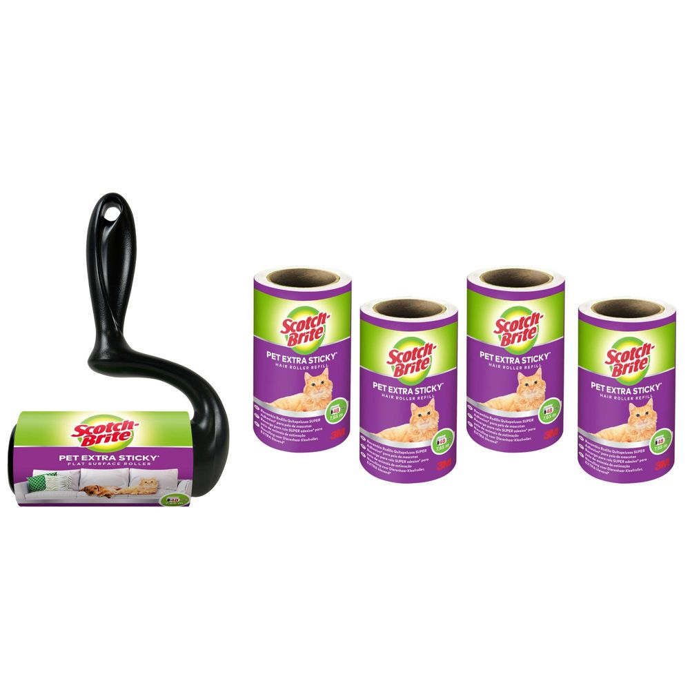 Scotch-Brite™ Pet Extra Sticky Roller + 4 Nachfüllrollen Tierhaare