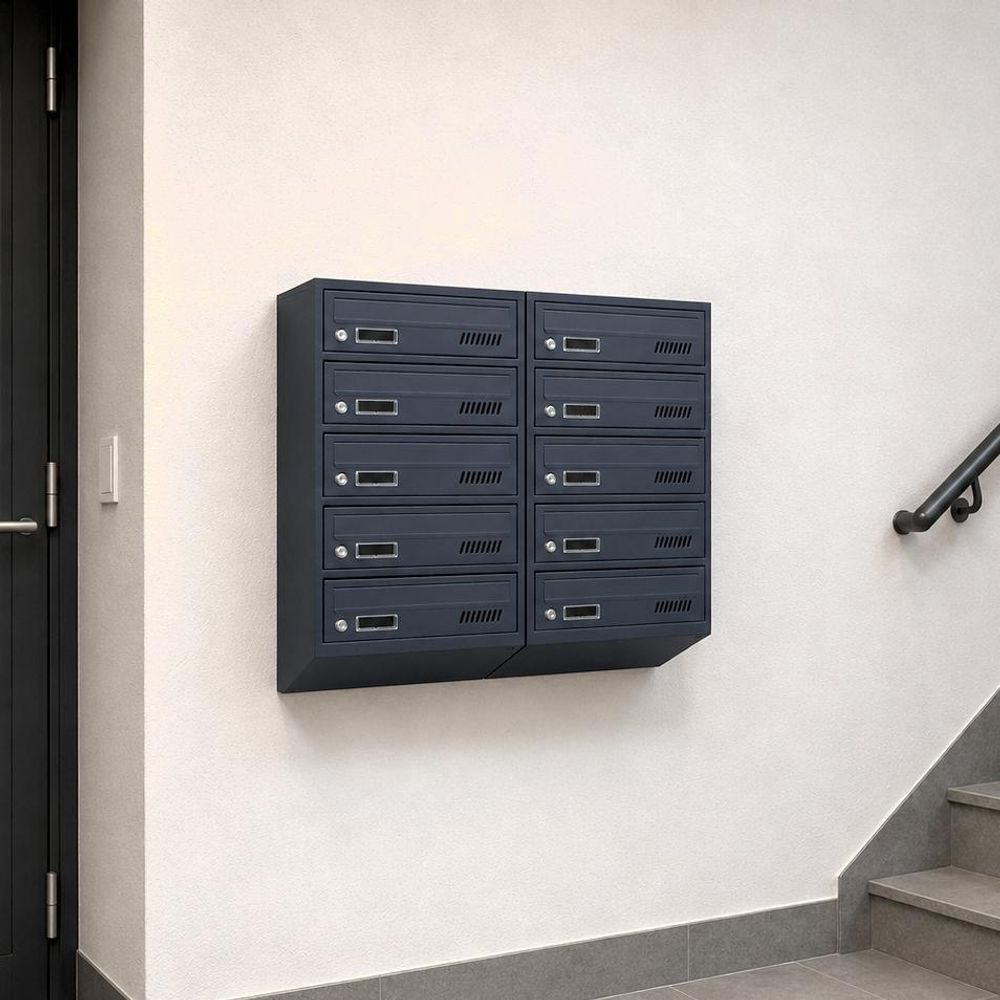 Briefkastenanlage 10 wohnung RAl 7016(2x5er) 20cm tiefe