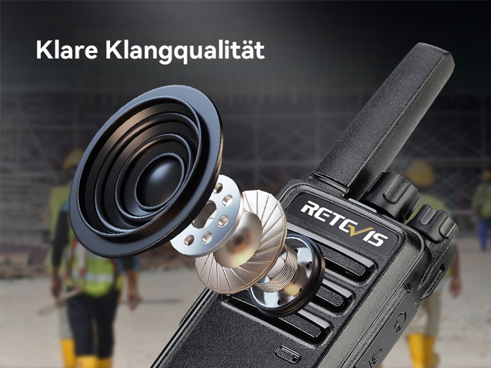 Retevis RT668 Funkgeräte Set mit Headset, PMR446 Lizenzfrei, VOX Squelch, Wiederaufladbares Walkie Talkie, 16-Kanal-CTCSS / DCS-TOT-Scan, Funkgerät für Schule, Sicherheit, Baustelle(Schwarz, 4 Stück)