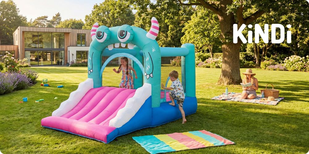 KiNDi parc de jeux gonflable DPZ004 avec toboggan 320 x 210 x 220 cm