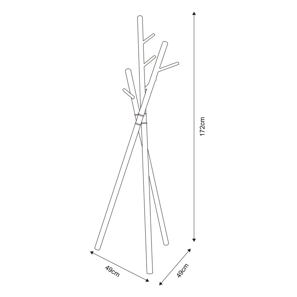Garderobenständer 'Laerdal' Kleiderständer Baumform 172 x 49 x 49 cm Stahl Schwarz/Holzoptik