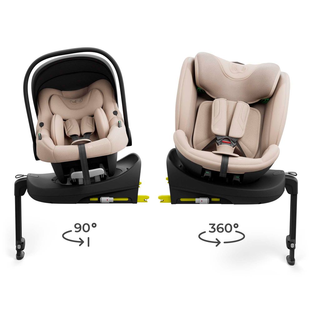 Kinderkraft ENDURA SAFE Modular System – Babyschale & Kindersitz 2in1 mit drehbarer ISOFIX-Basis, i-Size, Grau
