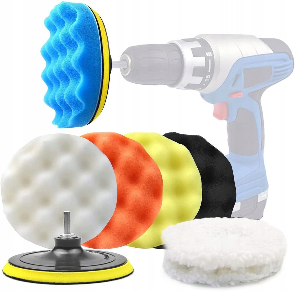 LUXTOM | Polierschwämme, für Akkuschrauber, 80mm, 9 Stück, Polierset, Polierschwamm Auto Set, Auto Schwämme, Polierauflage, Poliermaschine