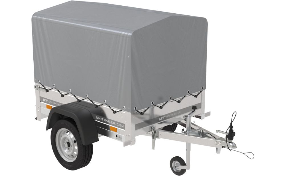 Kipper Anhänger 750 kg Garden Trailer 150 KIPP 150x106 cm [mit Hochplane, Hochspriegel und Stützrad]