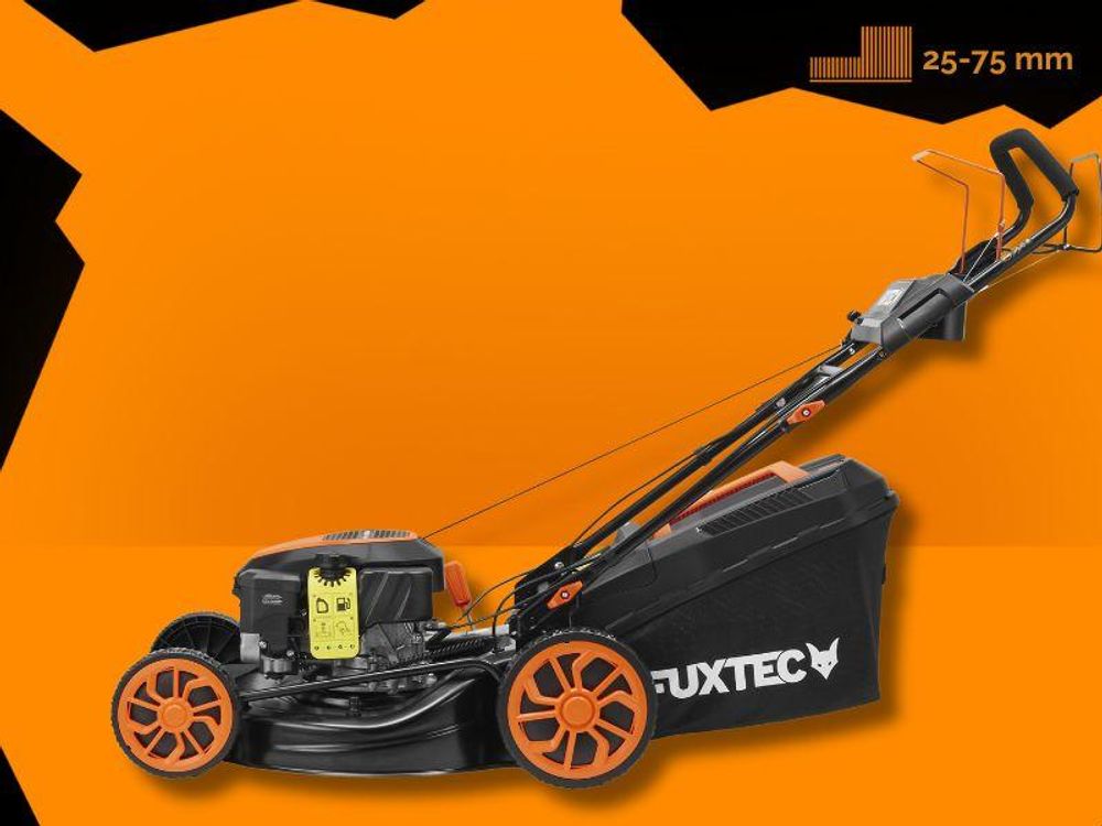 FUXTEC 4in1 Benzin Rasenmäher FX-RM5170es - 170ccm | 51cm | 28Kg | 4-Takt | E-Start | Mulchfunktion | Seitenauswurf | 60L | EasyClean | bis 1000m²