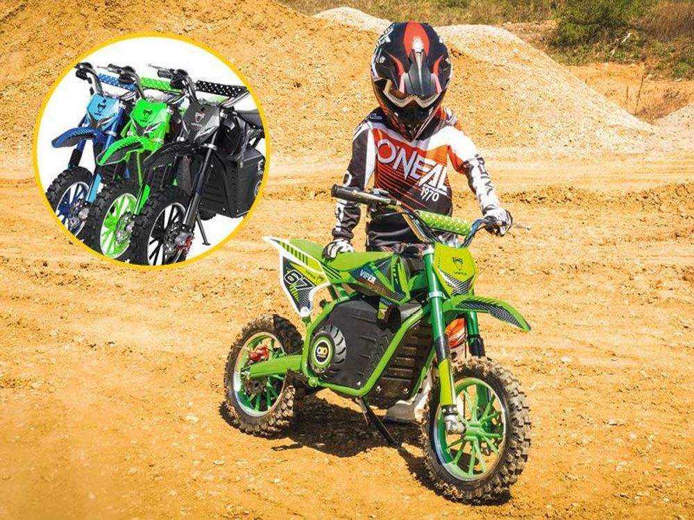 Actionbikes Motors Kinder Crossbike Viper | Elektro Motorrad - 1000 Watt - Bis 24 km/h - Motorcrossbike - Pocketbike - Dirt Bike - Drosselbar (SW)