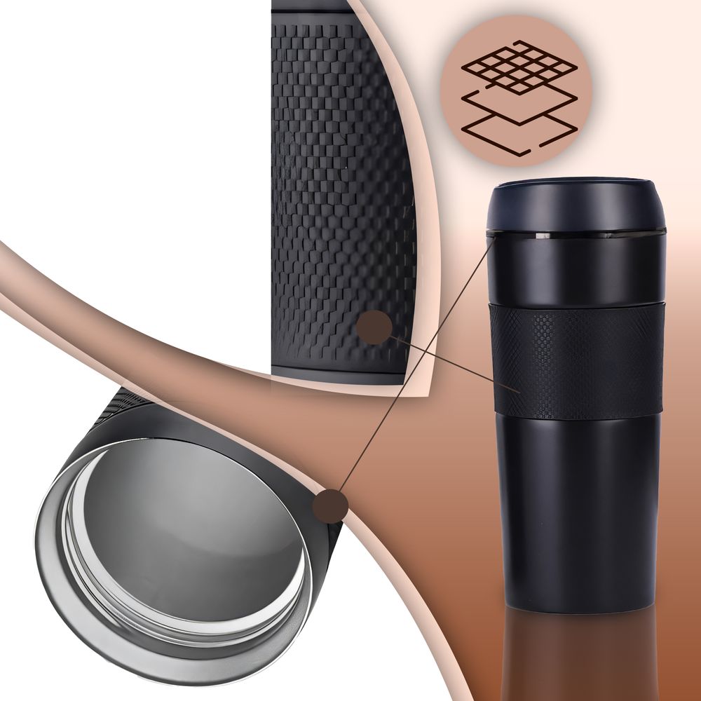 Isolierbecher Travel Mug Thermobecher 400 ml, auslaufsicher Vakuum Edelstahl BPA-frei, für Kaffee unterwegs, 12h Warm 24h Kalt Retoo
