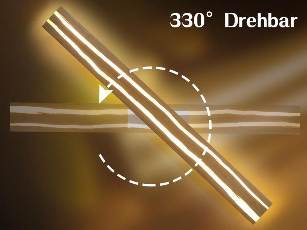ZMH dřevěné nástěnné světlo LED 16W 100CM nástěnné světlo vnitřní dřevěná noční lampa teplá bílá pro ložnici