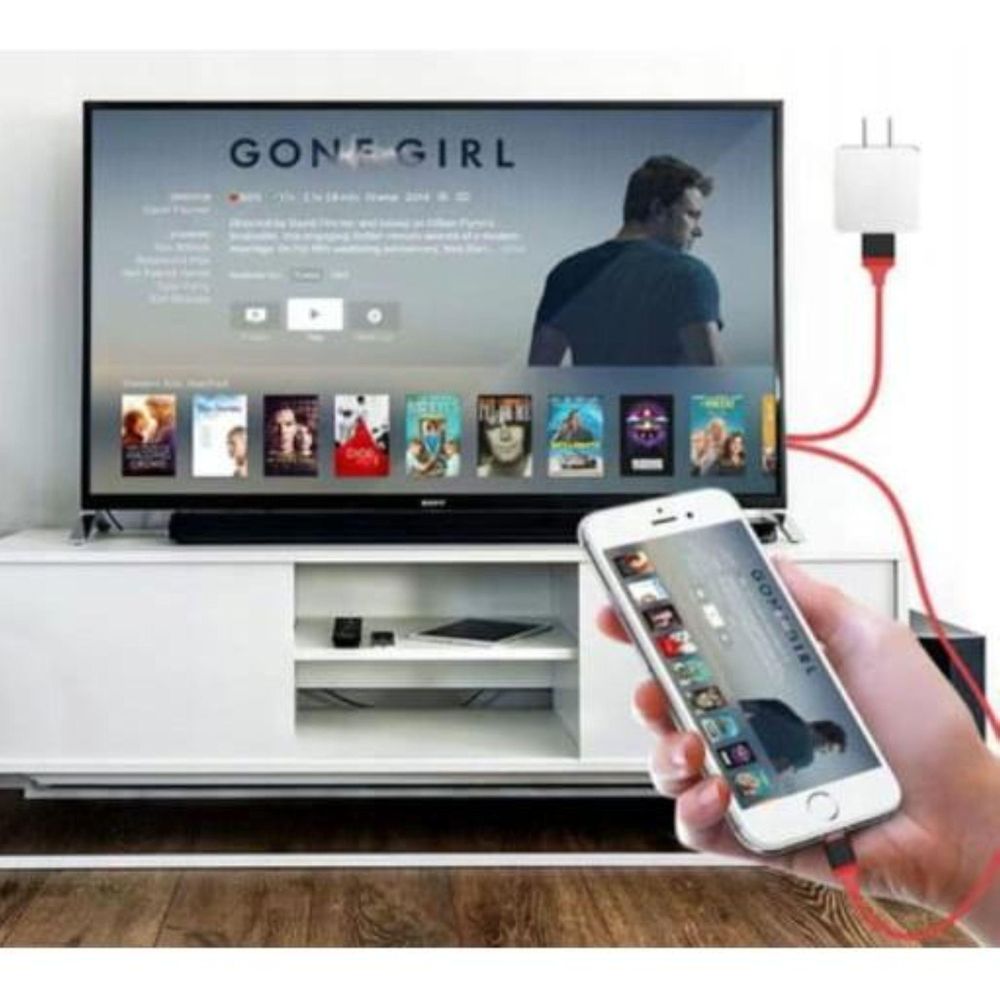 Adapter - HDMI Kabel - 1 m - Lightning auf HDMI - Full HD 1080p - USB - für iPhone iPad - Weiß