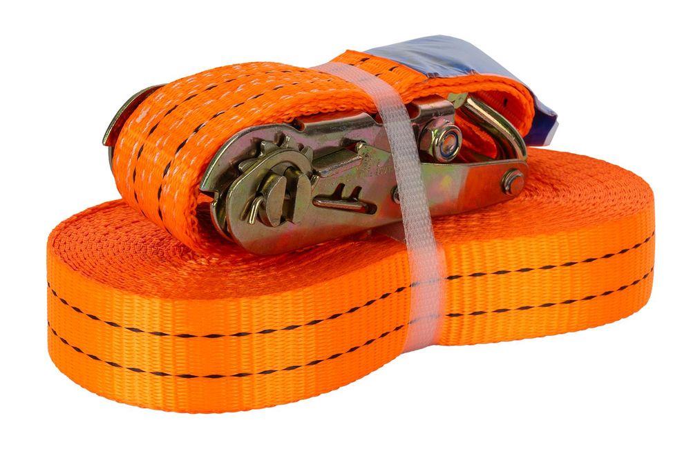 UNITRAILER Spanngurt mit Ratsche 12m 35mm 2t Orange Zurrgurt für Anhänger zweiteilig