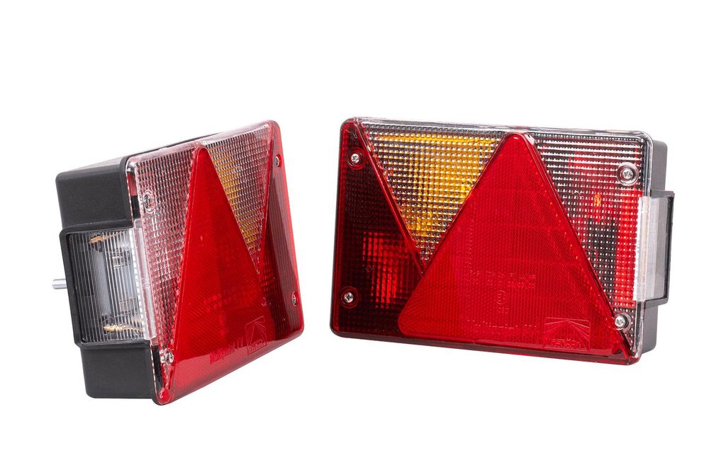 ASPÖCK Multipoint IV Rückleuchten Set links und rechts 7 Funktionen 12 V 200 x 136 x 56 mm IP64 Bajonett 5-Pin E4 ADR für Anhänger