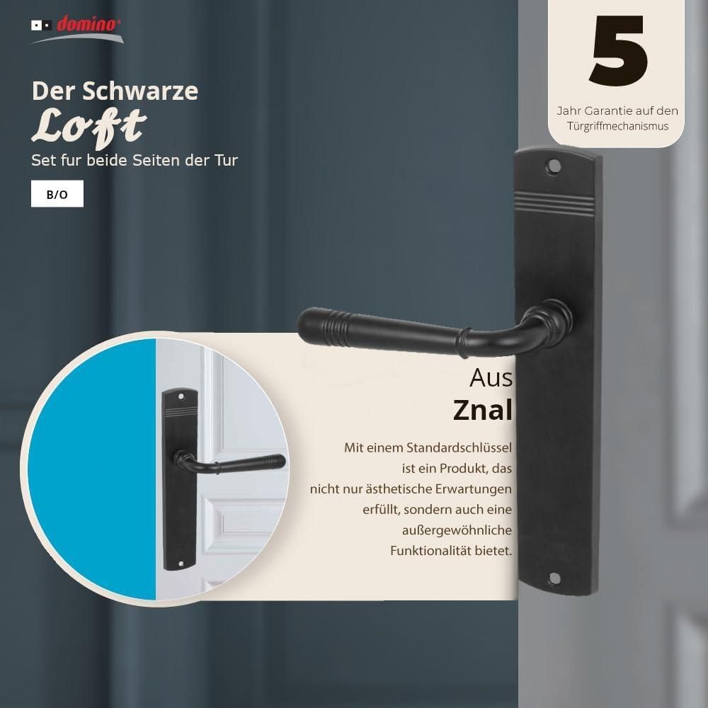 DOMINO Türgriff LOFT BLACK Blind