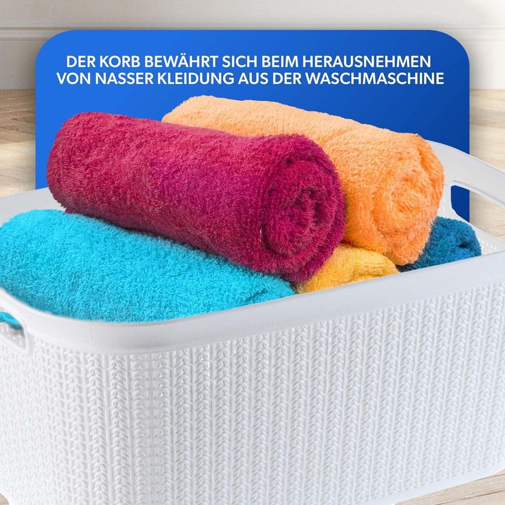 KADAX Wäschekorb "Finse", multifunktionaler Korb, 27L, Weiß