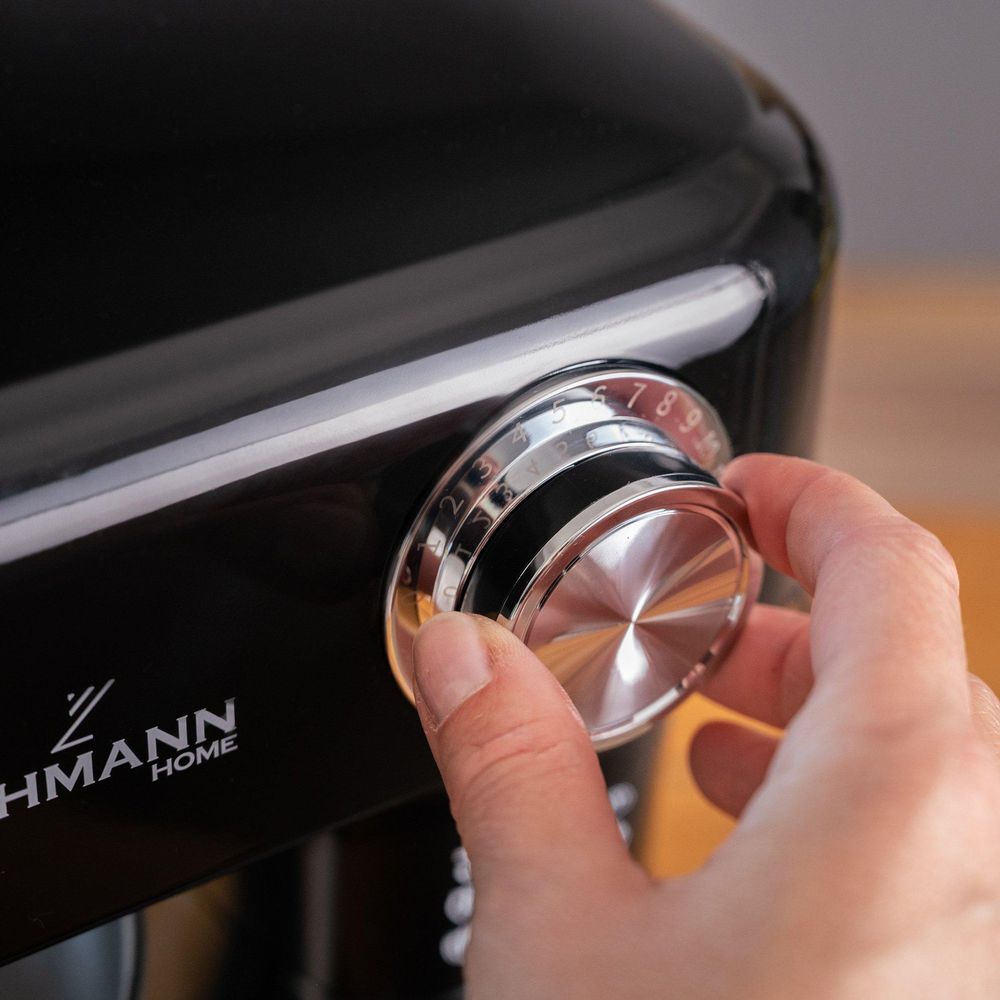 LEHMANN Robot Pâtissier, Mélangeurs - Fouet, Batteur, Crochet, 12 vitesses, Bol 5L, 1500W, Noir