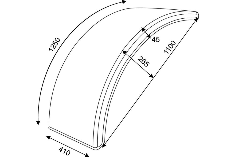 Sada dvoch blatníkov pre poľnohospodárske stroje 20-28" DOMAR T10130 podbehy kolies 1100/410mm