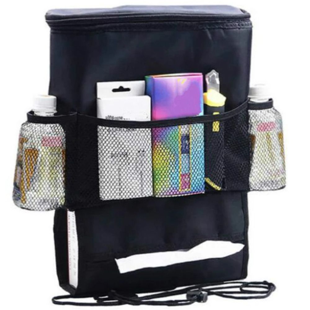 Auto Rückenlehnenschutz Rücksitz mit Thermotasche, Organizer mit 3 Netztaschen & Tablet-Fach, Multifunktional & Robust für Kinder & Reisen Retoo