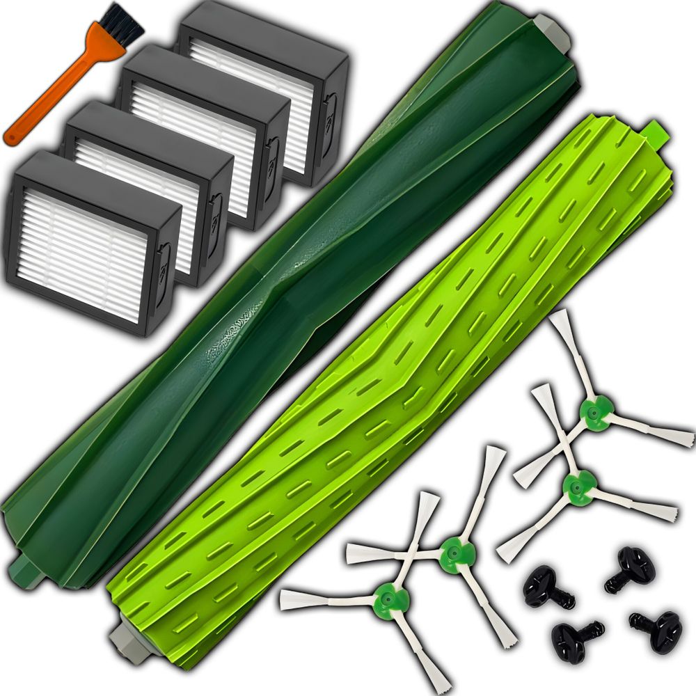 Ersatzteile Set kompatibel mit iRobot Roomba e/i Serie, 4x Filter 4x Seitenbürste 2x Bürste -Staubsauger Zubehör für Modelle e5 i7 i7+, Ersatz Retoo