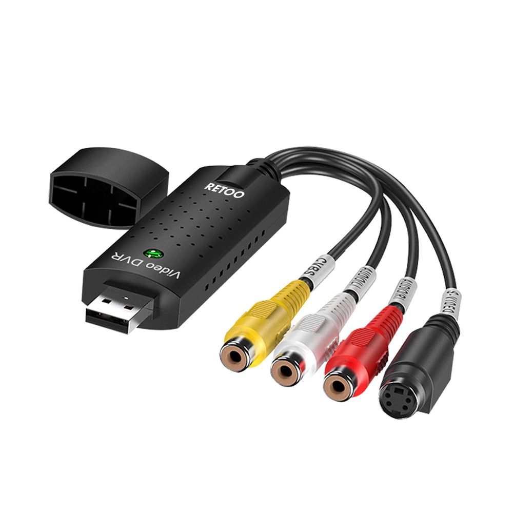 Anschlüsse für composite Video, S-Video und Stereo-Audio